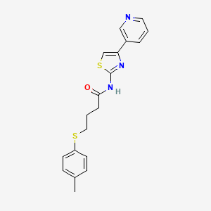 molecular formula C19H19N3OS2 B2515585 N-(4-(pyridin-3-yl)thiazol-2-yl)-4-(p-tolylthio)butanamide CAS No. 922977-29-5