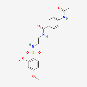 4-acetamido-N-(2-(2,4-dimethoxyphenylsulfonamido)ethyl)benzamide