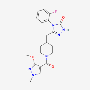 4-(2-fluorophenyl)-3-((1-(3-methoxy-1-methyl-1H-pyrazole-4-carbonyl)piperidin-4-yl)methyl)-1H-1,2,4-triazol-5(4H)-one