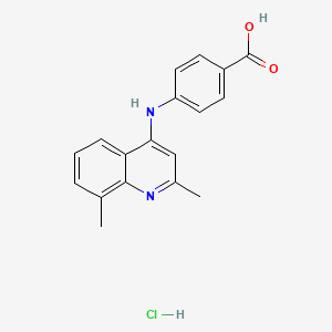 molecular formula C18H17ClN2O2 B2515596 4-[(2,8-dimethylquinolin-4-yl)amino]benzoic Acid Hydrochloride CAS No. 132886-82-9