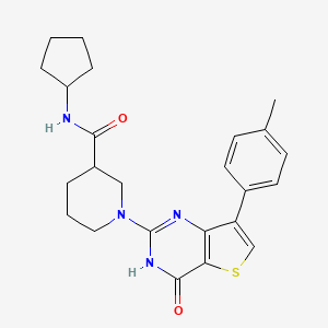 N-cyclopentyl-1-[7-(4-methylphenyl)-4-oxo-3,4-dihydrothieno[3,2-d]pyrimidin-2-yl]piperidine-3-carboxamide