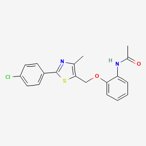 molecular formula C19H17ClN2O2S B2515600 N-(2-{[2-(4-chlorophényl)-4-méthyl-1,3-thiazol-5-yl]méthoxy}phényl)acétamide CAS No. 866018-32-8