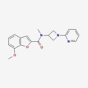 molecular formula C19H19N3O3 B2515618 7-Methoxy-N-methyl-N-(1-pyridin-2-ylazetidin-3-yl)-1-benzofuran-2-carboxamide CAS No. 2415551-96-9