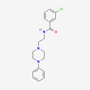 molecular formula C19H22ClN3O B2515619 3-chloro-N-(2-(4-phenylpiperazin-1-yl)ethyl)benzamide CAS No. 313231-70-8