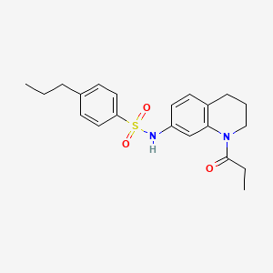 molecular formula C21H26N2O3S B2515622 N-(1-propionyl-1,2,3,4-tetrahydroquinolin-7-yl)-4-propylbenzenesulfonamide CAS No. 1172792-41-4