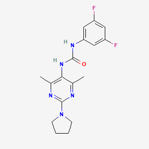 1-(3,5-Difluorophenyl)-3-(4,6-dimethyl-2-(pyrrolidin-1-yl)pyrimidin-5-yl)urea