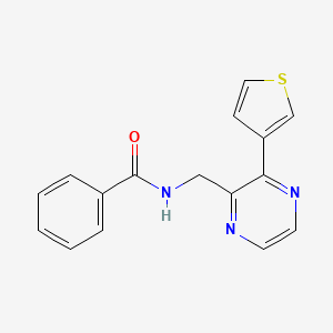 N-((3-(thiophen-3-yl)pyrazin-2-yl)methyl)benzamide