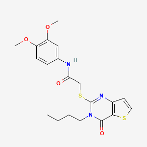 2-[(3-butyl-4-oxo-3,4-dihydrothieno[3,2-d]pyrimidin-2-yl)sulfanyl]-N-(3,4-dimethoxyphenyl)acetamide