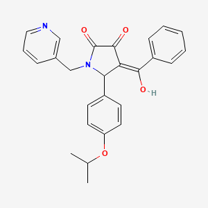 molecular formula C26H24N2O4 B2515654 4-benzoyl-3-hydroxy-5-(4-isopropoxyphenyl)-1-(pyridin-3-ylmethyl)-1H-pyrrol-2(5H)-one CAS No. 615271-27-7