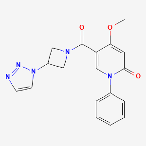 5-(3-(1H-1,2,3-triazol-1-yl)azetidine-1-carbonyl)-4-methoxy-1-phenylpyridin-2(1H)-one