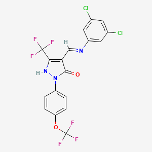 4-[(3,5-dichloroanilino)methylene]-2-[4-(trifluoromethoxy)phenyl]-5-(trifluoromethyl)-2,4-dihydro-3H-pyrazol-3-one
