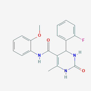 molecular formula C19H18FN3O3 B2515660 4-(2-fluorophenyl)-N-(2-methoxyphenyl)-6-methyl-2-oxo-3,4-dihydro-1H-pyrimidine-5-carboxamide CAS No. 313702-31-7