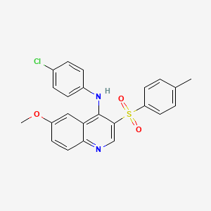 molecular formula C23H19ClN2O3S B2515661 N-(4-氯苯基)-6-甲氧基-3-甲苯磺酰喹啉-4-胺 CAS No. 893784-60-6