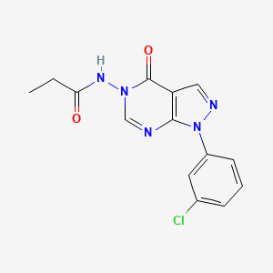 molecular formula C14H12ClN5O2 B2515663 N-(1-(3-chlorophenyl)-4-oxo-1H-pyrazolo[3,4-d]pyrimidin-5(4H)-yl)propionamide CAS No. 919858-63-2