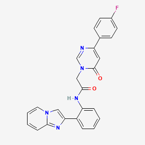 molecular formula C25H18FN5O2 B2515665 2-(4-(4-fluorophenyl)-6-oxopyrimidin-1(6H)-yl)-N-(2-(imidazo[1,2-a]pyridin-2-yl)phenyl)acetamide CAS No. 1797729-88-4