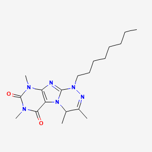 molecular formula C19H30N6O2 B2515672 3,4,7,9-Tetramethyl-1-octyl-4H-purino[8,7-c][1,2,4]triazine-6,8-dione CAS No. 886907-30-8