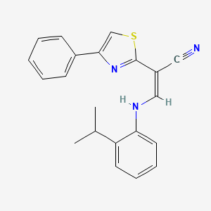 (Z)-3-((2-isopropylphenyl)amino)-2-(4-phenylthiazol-2-yl)acrylonitrile