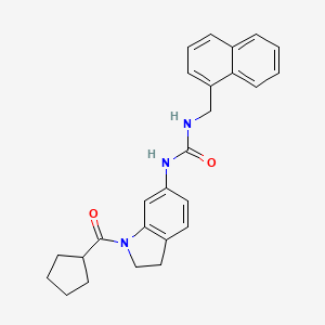 molecular formula C26H27N3O2 B2515685 1-(1-(环戊烷羰基)吲哚-6-基)-3-(萘-1-基甲基)脲 CAS No. 1207053-41-5