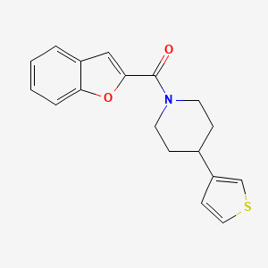molecular formula C18H17NO2S B2515686 Benzofuran-2-yl(4-(thiophen-3-yl)piperidin-1-yl)methanone CAS No. 1396805-52-9