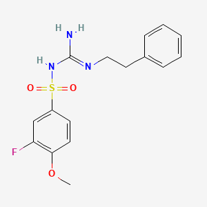 3-fluoro-4-methoxy-N-(N-phenethylcarbamimidoyl)benzenesulfonamide