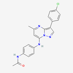 molecular formula C21H18ClN5O B2515688 N-(4-{[3-(4-chlorophenyl)-5-methylpyrazolo[1,5-a]pyrimidin-7-yl]amino}phenyl)acetamide CAS No. 896858-81-4