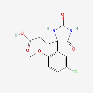 molecular formula C13H13ClN2O5 B2515693 3-[4-(5-氯-2-甲氧基苯基)-2,5-二氧代咪唑烷-4-基]丙酸 CAS No. 30741-87-8