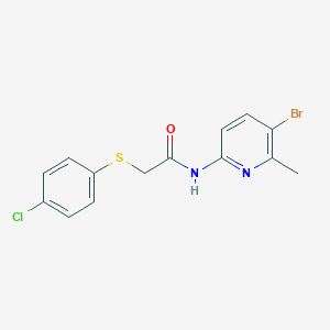 molecular formula C14H12BrClN2OS B251570 N-(5-bromo-6-methyl-2-pyridinyl)-2-[(4-chlorophenyl)sulfanyl]acetamide 