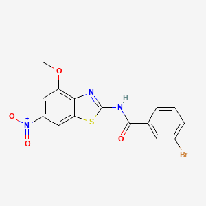 molecular formula C15H10BrN3O4S B2515700 3-溴-N-(4-甲氧基-6-硝基-1,3-苯并噻唑-2-基)苯甲酰胺 CAS No. 330677-47-9