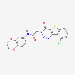 2-(9-chloro-4-oxo[1]benzothieno[3,2-d]pyrimidin-3(4H)-yl)-N-(2,3-dihydro-1,4-benzodioxin-6-yl)acetamide