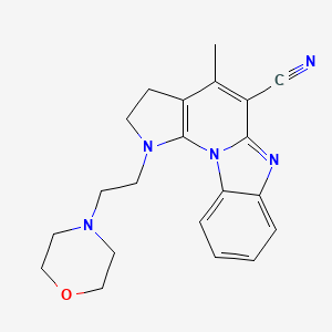 7-Methyl-3-[2-(morpholin-4-yl)ethyl]-1,3,10-triazatetracyclo[7.7.0.0^{2,6}.0^{11,16}]hexadeca-2(6),7,9,11(16),12,14-hexaene-8-carbonitrile