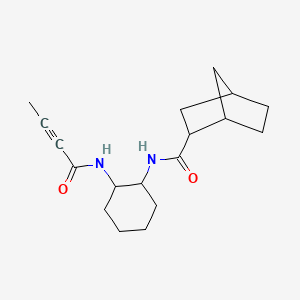 molecular formula C18H26N2O2 B2515712 N-[2-(But-2-ynoylamino)cyclohexyl]bicyclo[2.2.1]heptane-2-carboxamide CAS No. 2411306-67-5