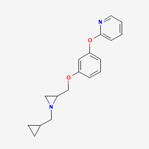 molecular formula C18H20N2O2 B2515715 2-[3-[[1-(Cyclopropylmethyl)aziridin-2-yl]methoxy]phenoxy]pyridine CAS No. 2418726-37-9