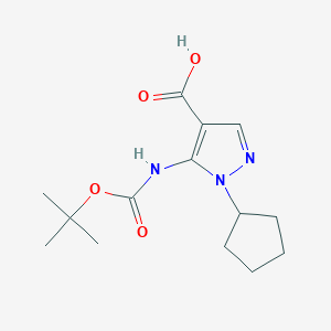 1-Cyclopentyl-5-[(2-methylpropan-2-yl)oxycarbonylamino]pyrazole-4-carboxylic acid