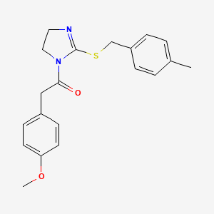 2-(4-methoxyphenyl)-1-(2-((4-methylbenzyl)thio)-4,5-dihydro-1H-imidazol-1-yl)ethanone