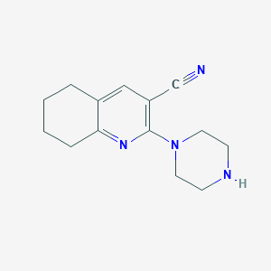 molecular formula C14H18N4 B2515726 2-(Piperazin-1-yl)-5,6,7,8-tetrahydroquinoline-3-carbonitrile CAS No. 929849-38-7