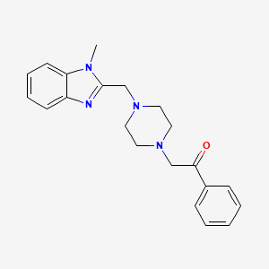 molecular formula C21H24N4O B2515731 2-(4-((1-methyl-1H-benzo[d]imidazol-2-yl)methyl)piperazin-1-yl)-1-phenylethanone CAS No. 1171016-08-2