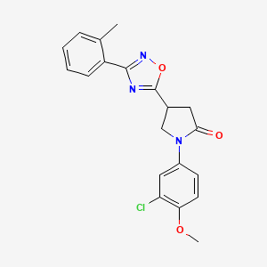 1-(3-Chloro-4-methoxyphenyl)-4-[3-(2-methylphenyl)-1,2,4-oxadiazol-5-yl]pyrrolidin-2-one