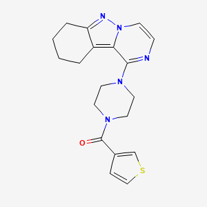 molecular formula C19H21N5OS B2515733 1-[4-(3-噻吩基羰基)哌嗪-1-基]-7,8,9,10-四氢吡嗪并[1,2-b]吲唑 CAS No. 2034348-22-4