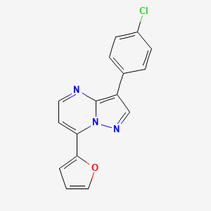 molecular formula C16H10ClN3O B2515735 3-(4-氯苯基)-7-(2-呋喃基)吡唑并[1,5-a]嘧啶 CAS No. 866049-98-1