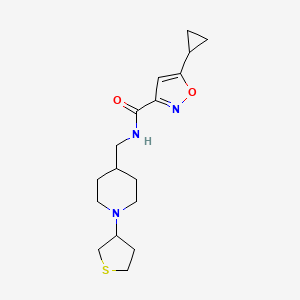 molecular formula C17H25N3O2S B2515736 5-环丙基-N-((1-(四氢噻吩-3-基)哌啶-4-基)甲基)异恶唑-3-甲酰胺 CAS No. 2034583-17-8