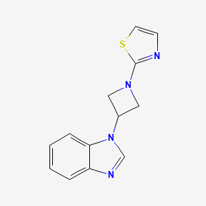molecular formula C13H12N4S B2515737 2-[3-(Benzimidazol-1-yl)azetidin-1-yl]-1,3-thiazole CAS No. 2380168-85-2