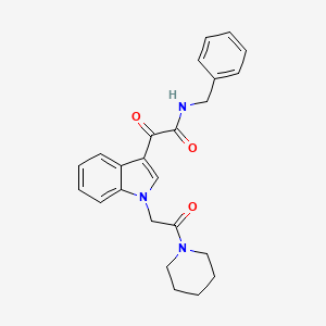 N-benzyl-2-oxo-2-[1-(2-oxo-2-piperidin-1-ylethyl)indol-3-yl]acetamide