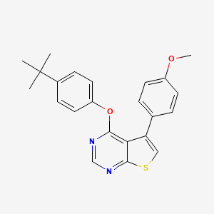 molecular formula C23H22N2O2S B2515741 4-(4-叔丁基苯氧基)-5-(4-甲氧基苯基)噻吩[2,3-d]嘧啶 CAS No. 501348-37-4