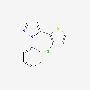 molecular formula C13H9ClN2S B2515742 5-(3-氯-2-噻吩基)-1-苯基-1H-吡唑 CAS No. 321537-94-4