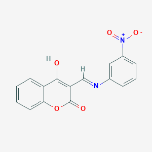 molecular formula C16H10N2O5 B2515746 3-{[(3-Nitrophenyl)amino]methylene}benzo[b]pyran-2,4-dione CAS No. 365242-53-1