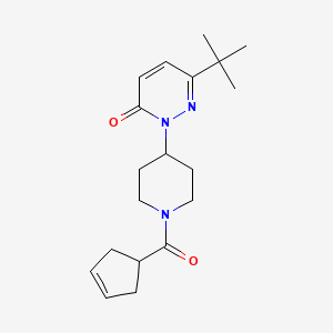 molecular formula C19H27N3O2 B2515760 6-Tert-butyl-2-[1-(cyclopent-3-ene-1-carbonyl)piperidin-4-yl]pyridazin-3-one CAS No. 2320224-96-0