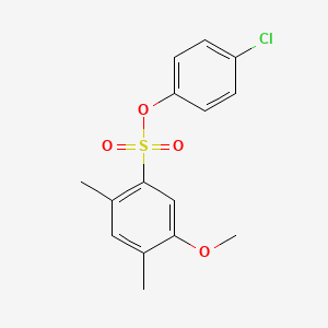 molecular formula C15H15ClO4S B2515763 4-氯苯基 5-甲氧基-2,4-二甲苯-1-磺酸酯 CAS No. 2361768-95-6