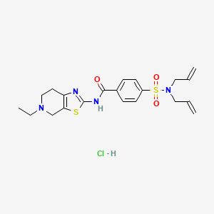 molecular formula C21H27ClN4O3S2 B2515766 盐酸4-(N,N-二烯丙基氨磺酰基)-N-(5-乙基-4,5,6,7-四氢噻唑并[5,4-c]吡啶-2-基)苯甲酰胺 CAS No. 1327517-64-5