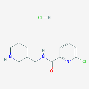 molecular formula C12H17Cl2N3O B2515773 6-氯-N-[(哌啶-3-基)甲基]吡啶-2-甲酰胺盐酸盐 CAS No. 1798776-61-0