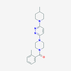 (4-(6-(4-Methylpiperidin-1-yl)pyridazin-3-yl)piperazin-1-yl)(o-tolyl)methanone